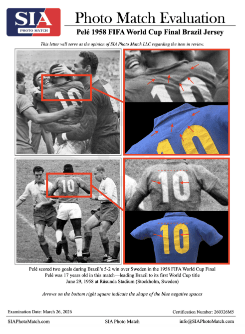 펠레 1958년 월드컵 결승 유니폼 경매…예상가 91억원