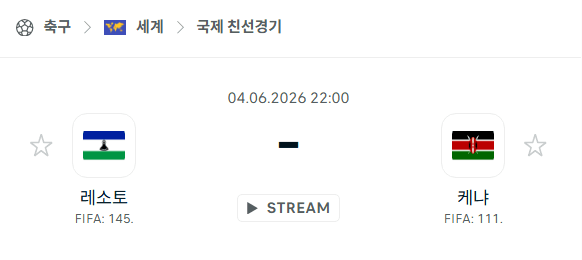레소토 vs 케냐 친선경기 분석: 6월 4일 국가대표 축구 경기 예측