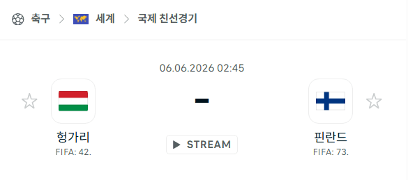 6월 6일 헝가리 vs 핀란드 친선경기 스포츠 분석 및 경기 예측