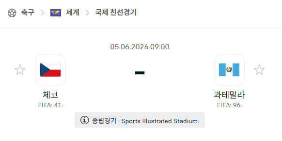 체코 vs 과테말라 국가대표팀 친선경기 승패 분석 및 경기 예측