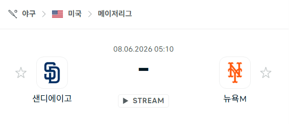 샌디에이고 파드리스 vs 뉴욕 메츠 경기 분석 및 승부 예측 | 2026년 6월 8일 MLB