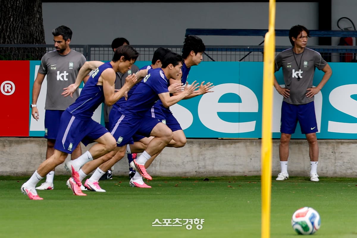 홍명보호, 체코전 대비 철통 보안 속 세트피스 훈련