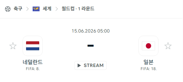 2026 월드컵 네덜란드 vs 일본: 유럽 강호 vs 아시아 약진팀의 경쟁력 분석
