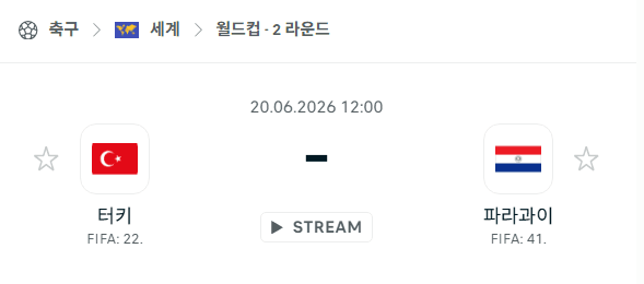 2026 FIFA 월드컵 북중미 예선 튀르키예 vs 파라과이 경기 분석