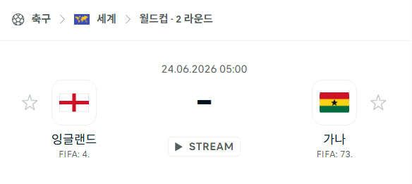 잉글랜드 vs 가나 경기 분석 및 승부 예측 — 2026 월드컵